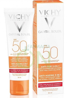 Vichy Linea Ideal Soleil SPF50+ Trattamento Anti-Età Antiossidante Viso 50 ml
