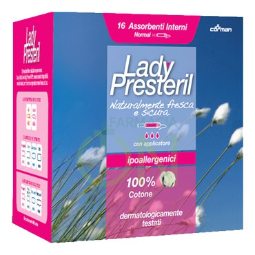 Lady Presteril Linea Pocket Assorbente Puro Cotone 16 Assorbenti Interni Normal